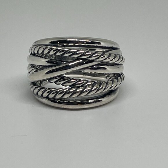David Yurman Sterling Silver Crossover Ring - Picture 11 of 11